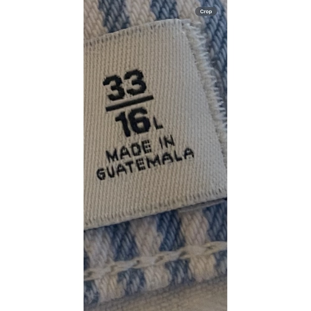 Abercrombie & Fitch 90s Relaxed High Rise Hickory Stripe Jeans Blue White 16LONG - Picture 13 of 13